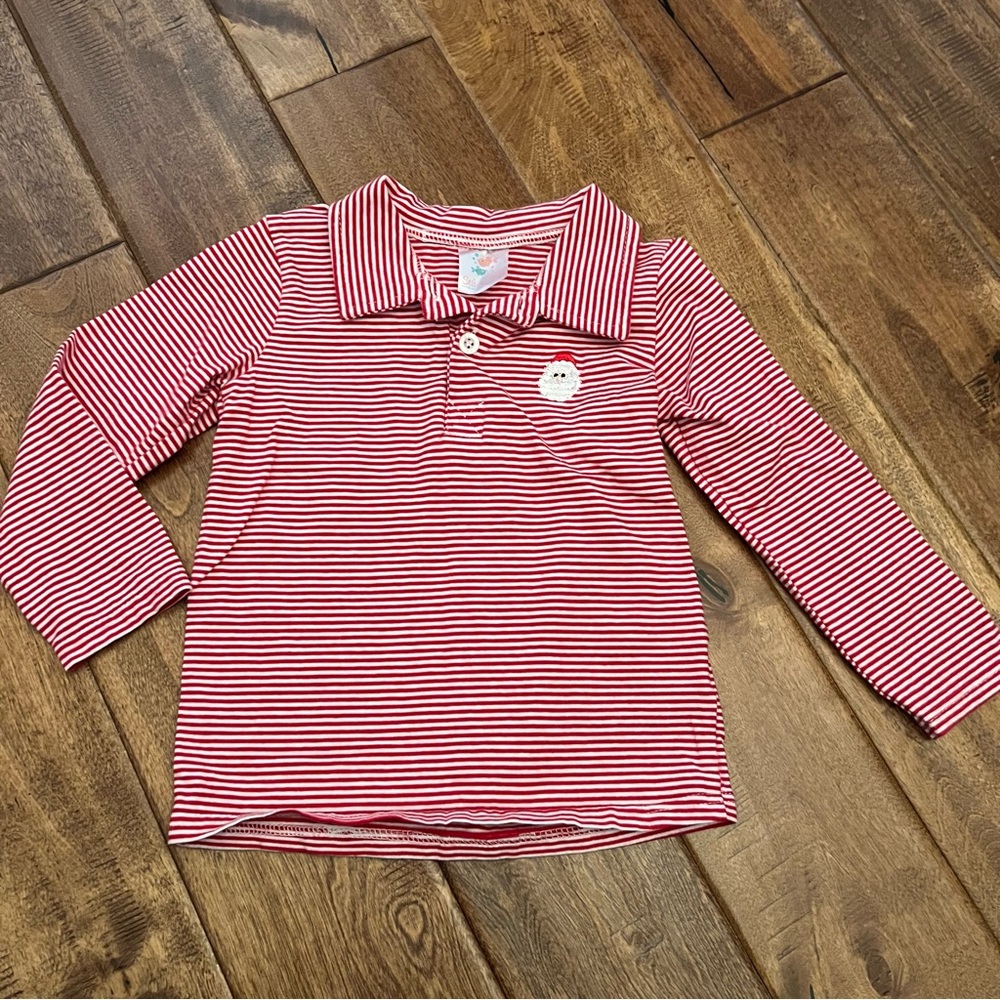 Red Striped Kids Polo Shirt